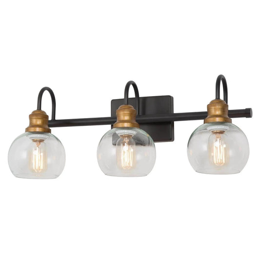 Whiting 3-Light Black and Gold Vanity Light