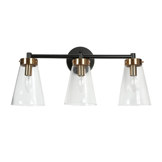 Deferoiry 3-Light Black and Brass Vanity Light