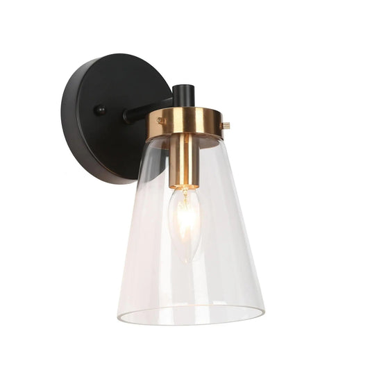 Deferoiry 1-Light Black and Brass Vanity Light