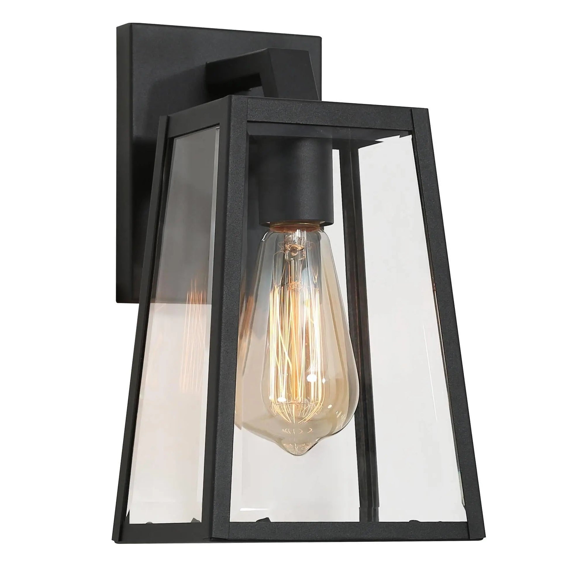 May 11"H 1-Light Black Outdoor Wall Light