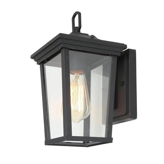 Melanthius 11.8"H 1-Light Black Outdoor Wall Lantern