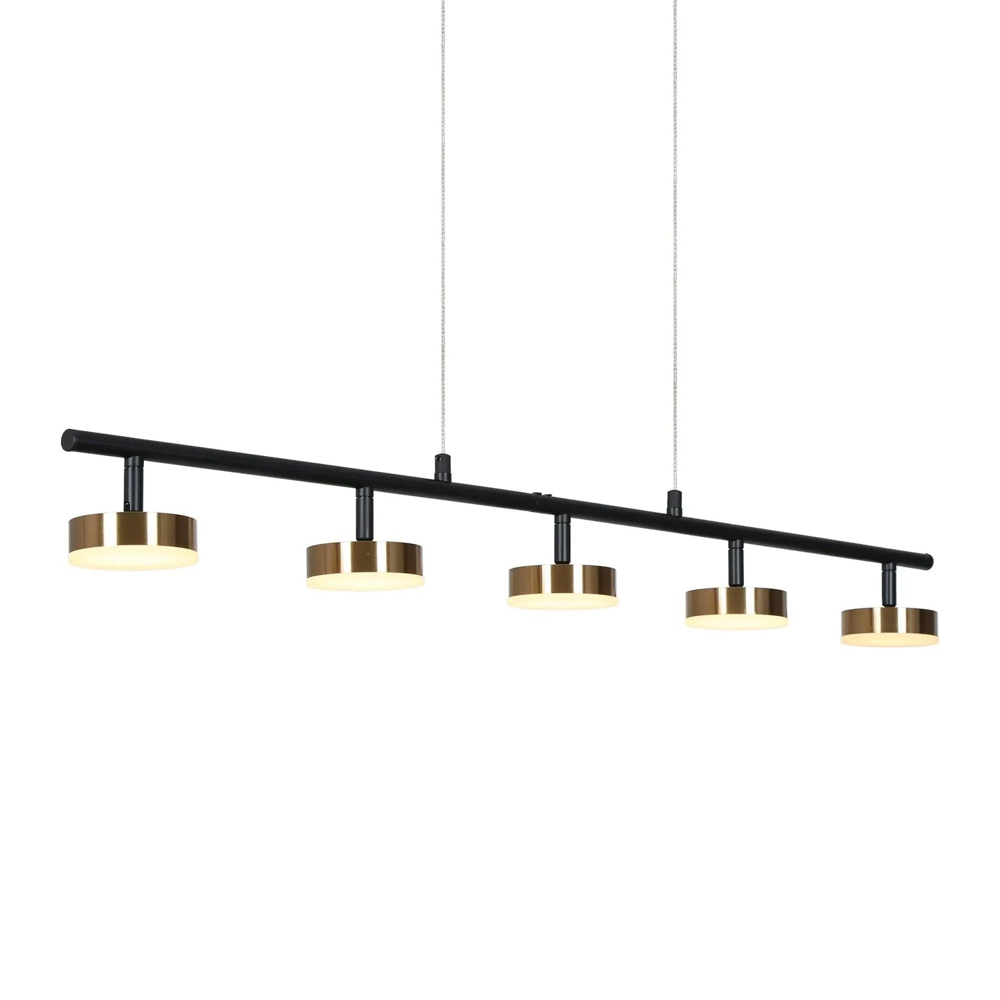 Nelly 5-Light 35.5-in Black&Gold Modern Linear LED Kitchen Island Light