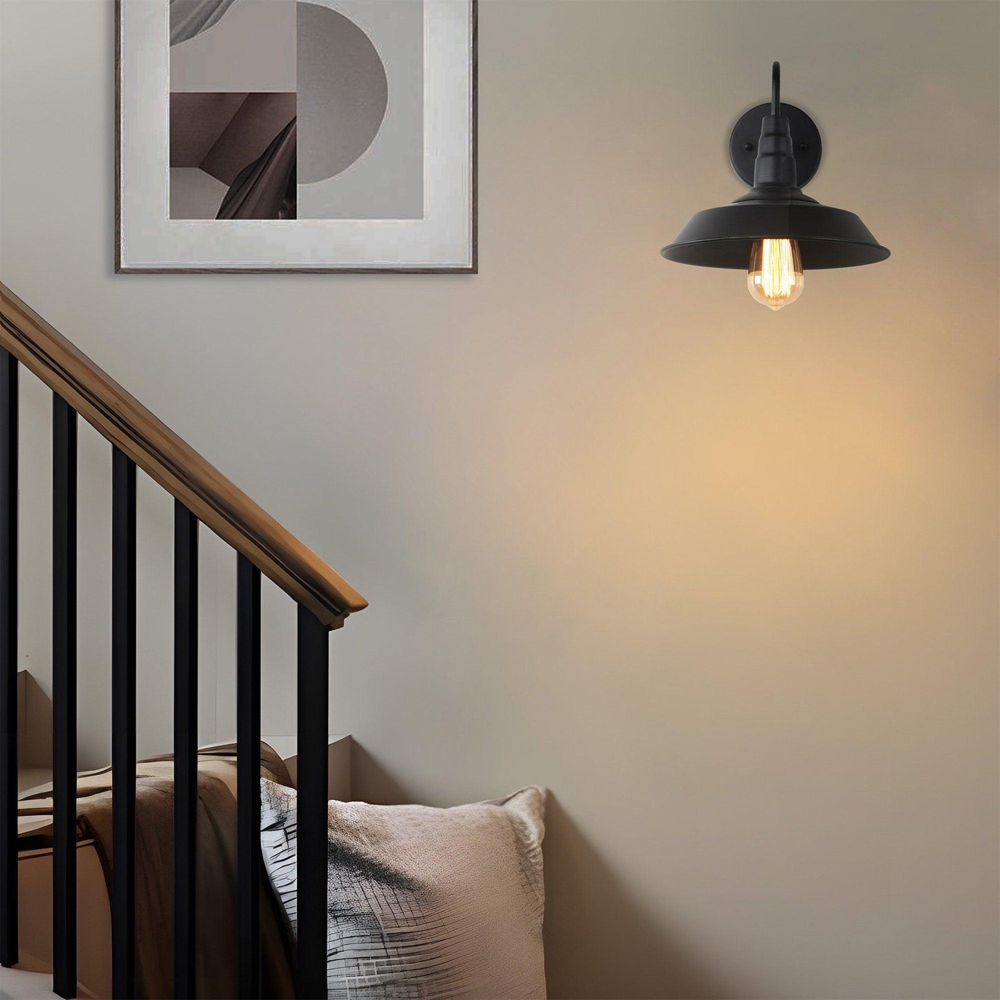 1-Light Black Wall Sconce - Belles Lighting