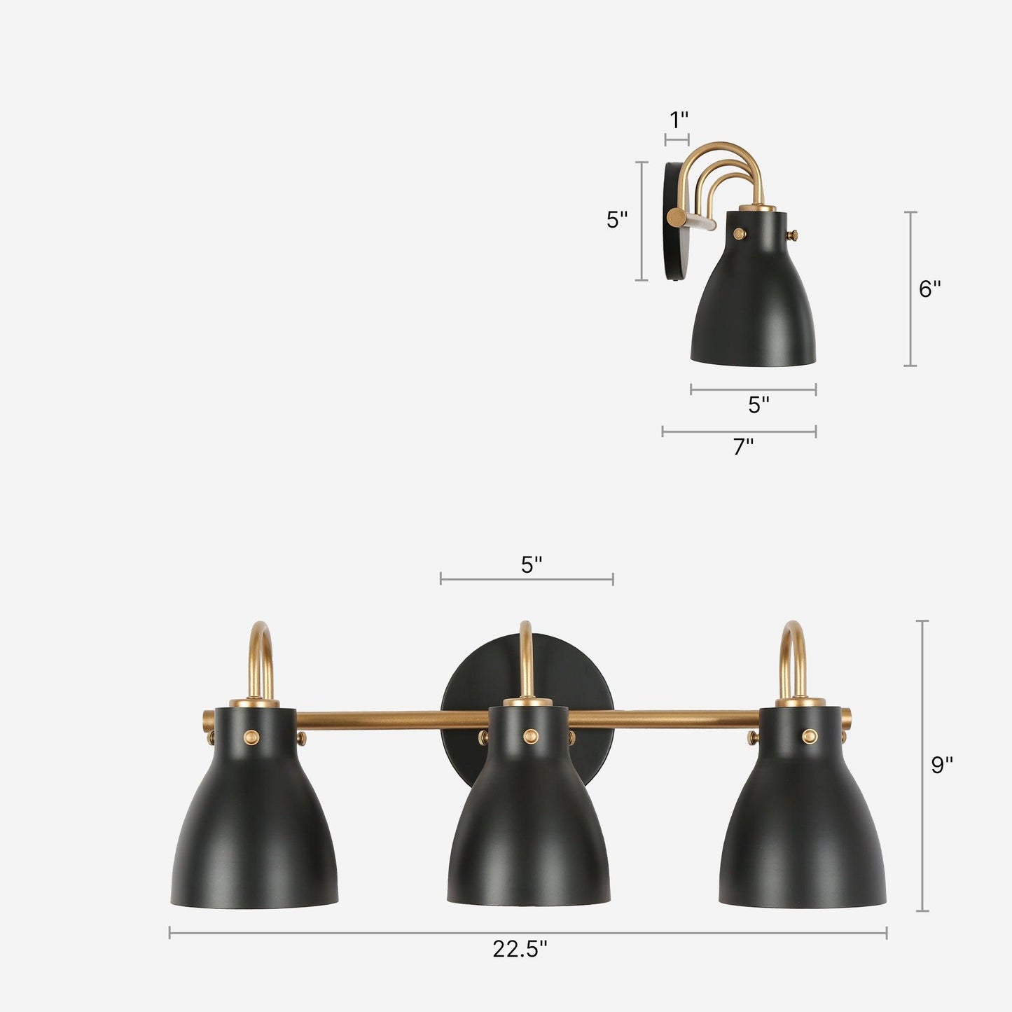 22.5" 3-Light Bathroom Vanity Light