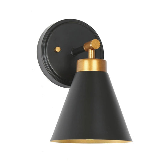 Tourmaline 1-Light Black and Gold Vanity Light