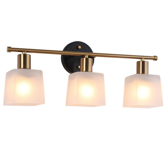 Rocklocen 3-Light Black and Gold Vanity Light