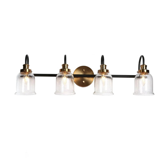 Thelonious 4-Light Black and Brass Vanity Light