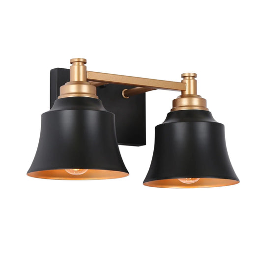 Phapricornus 2-Light Black and Gold Vanity Light