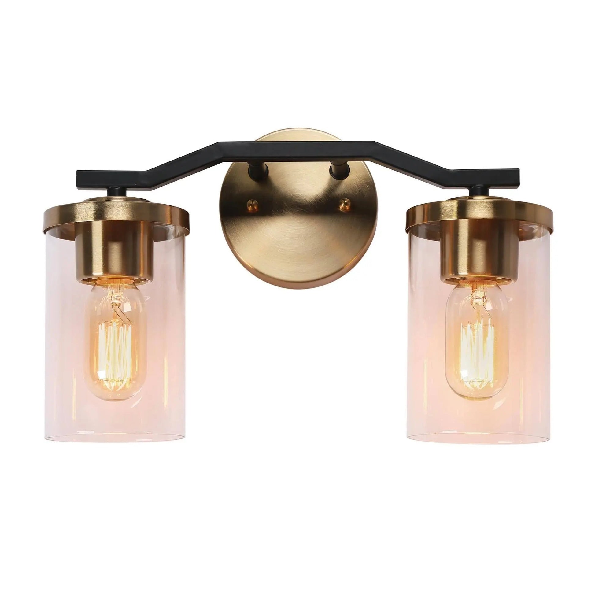 Carrots 2-Light Black and Brass Vanity Light