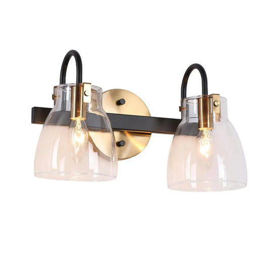 Pseudochromis 2-Light Black and Gold Vanity Light