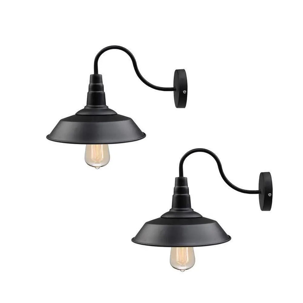 Rongerin 1-Light Farmhouse Barn Black Wall Sconce Light Set of 2