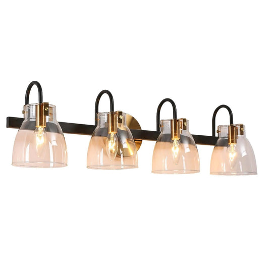 Pseudochromis 4-Light Black and Gold Vanity Light