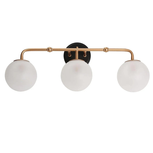 Cllenqy 3-Light Black and Gold Vanity Light