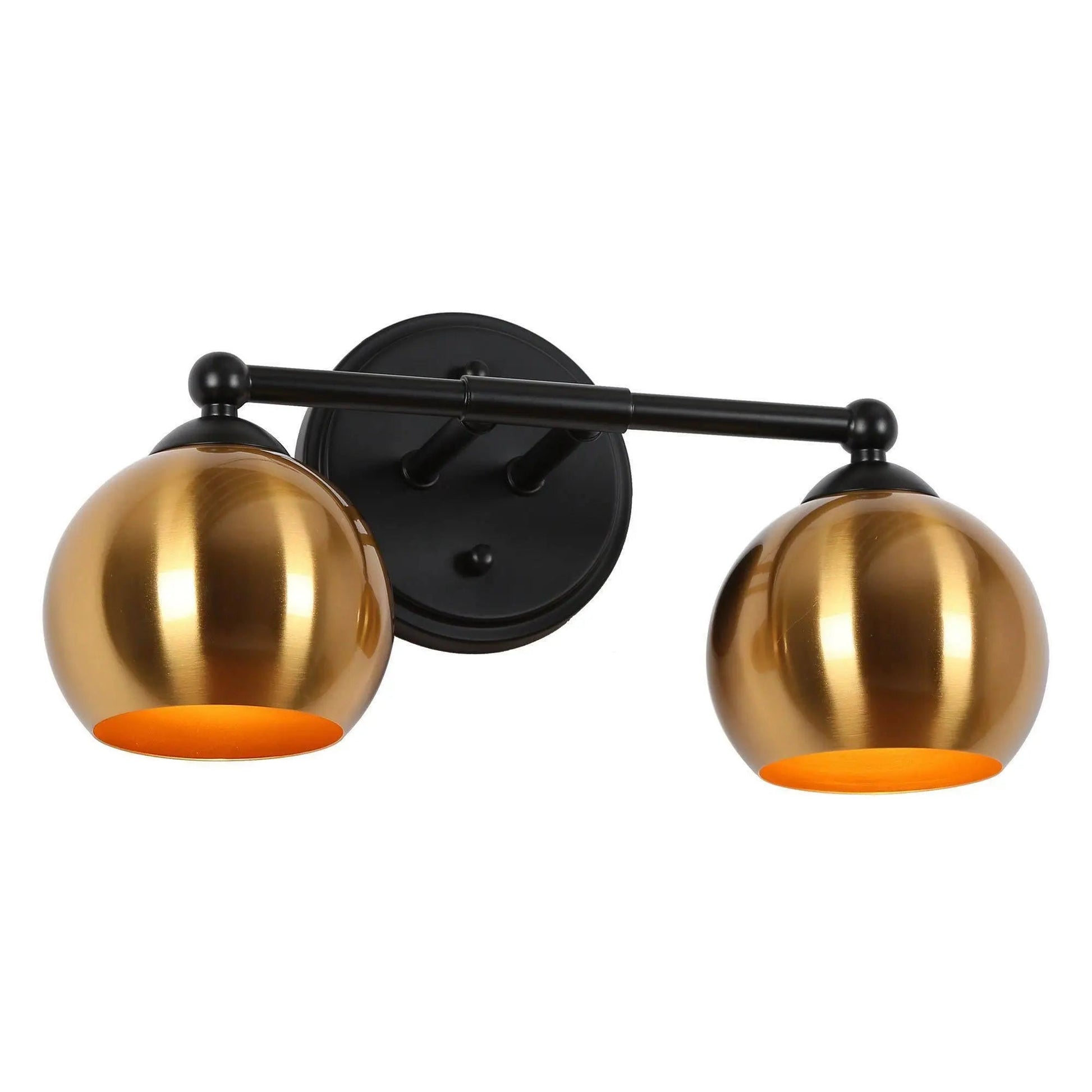 Semerisy 2-Light Black and Brass Vanity Light