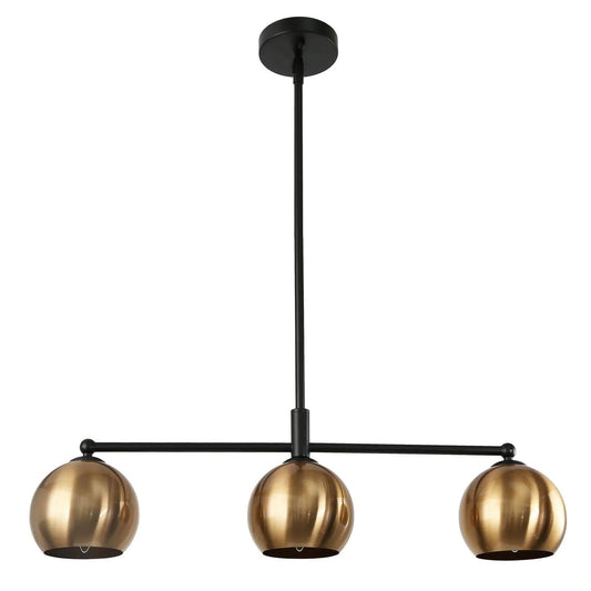 Semerisy 3-Light 26.5-in Black&Gold Modern Linear Kitchen Island Light