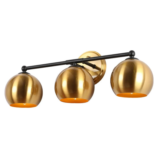 Semerisy 3-Light Black and Brass Vanity Light