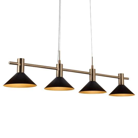 Spellbinding 4-Light 38.5-in Black&Gold Modern Linear LED Kitchen Island Light