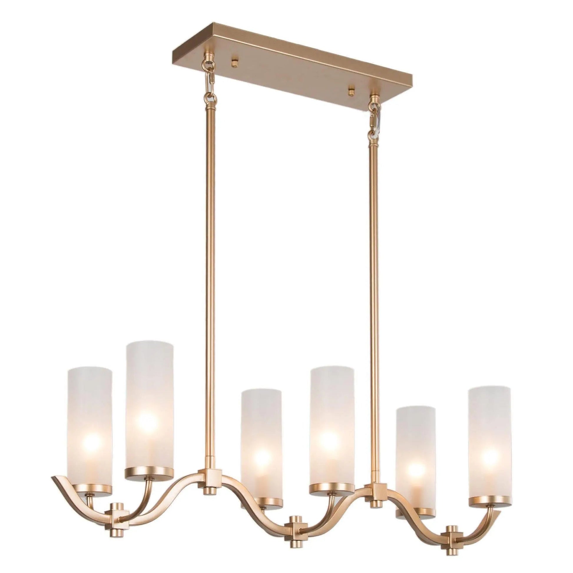 Marlon 6-Light 30-in Gold Modern Linear Kitchen Island Light