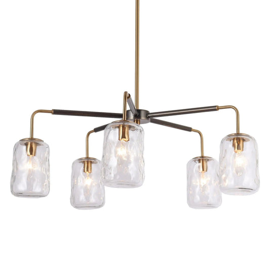 Erharting 5-Light Large Brass Chandelier