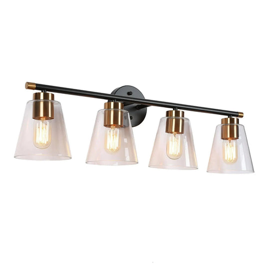 Aurelienne 4-Light Black and Brass Vanity Light