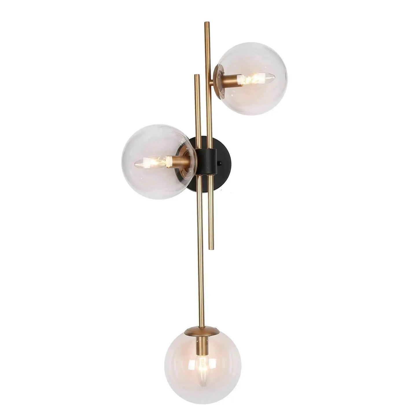 Memminger 3-Light Modern Black & Gold Wallchiere Wall Sconces