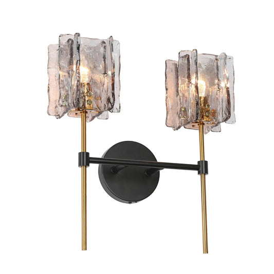 Echonalyri 2-Light Black and Brass Vanity Light