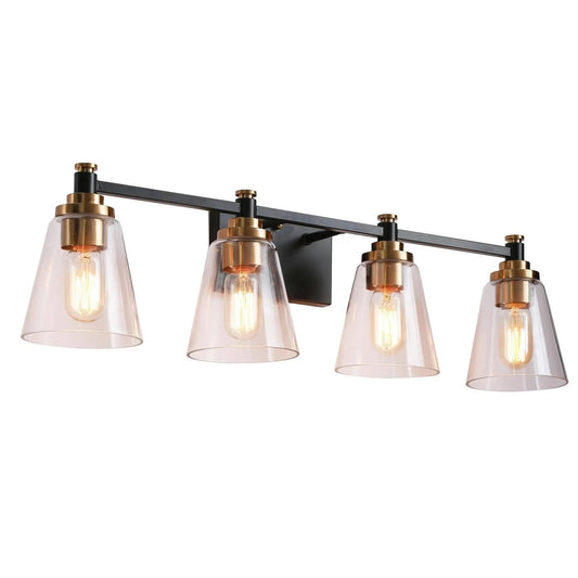 Vatinalinlwe 4-Light Black and Brass Vanity Light