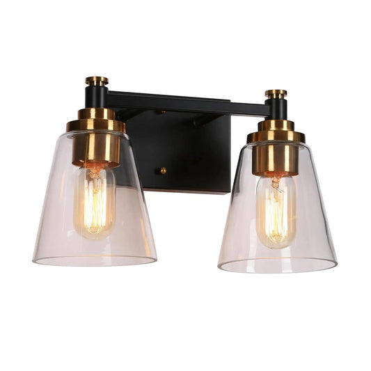 Vatinalinlwe 2-Light Black and Brass Vanity Light