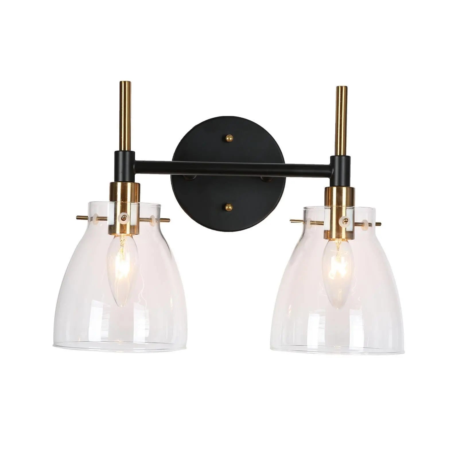 Aviannaiser 2-Light Black and Brass Vanity Light