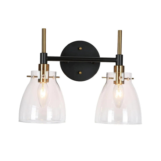 Aviannaiser 2-Light Black and Brass Vanity Light