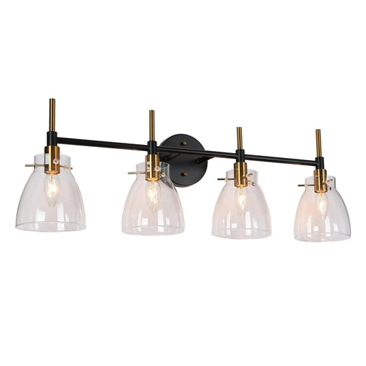 Aviannaiser 4-Light Black and Brass Vanity Light