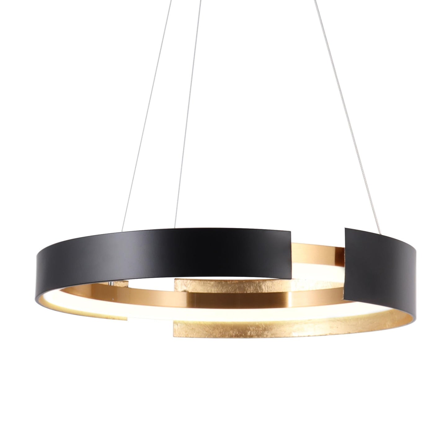 Welntscpia 1-Light Small Black LED Chandelier