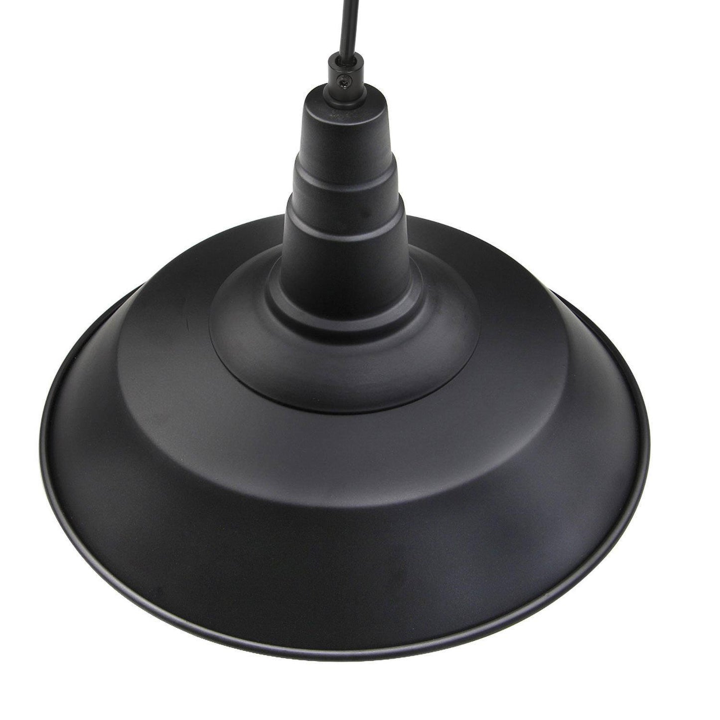 Rongerin 1-Light 10" Black Industrial Dome Pendant Light Fixtures