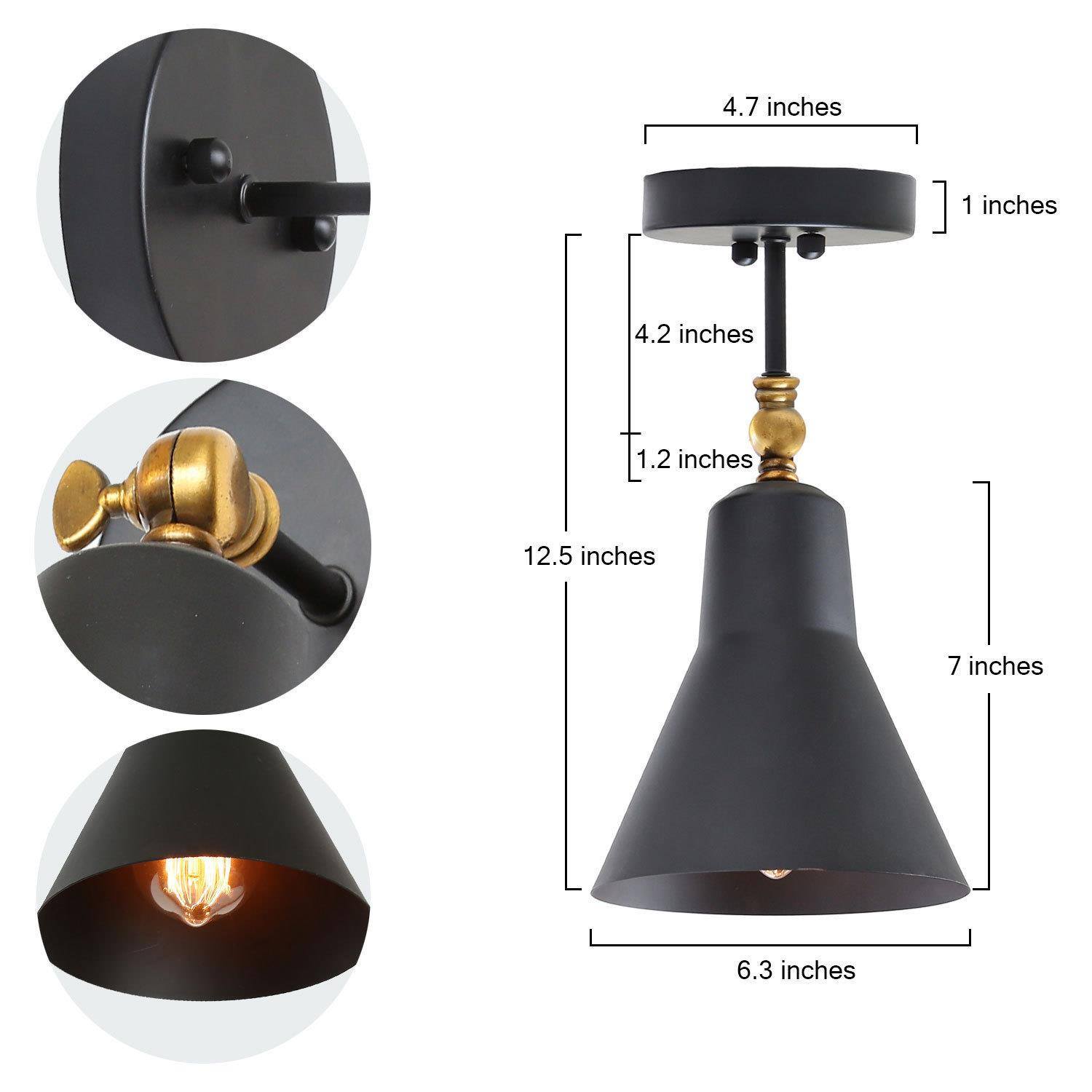 Alcyonium 1-Light Industrial Black Spot-Light Wall Sconces