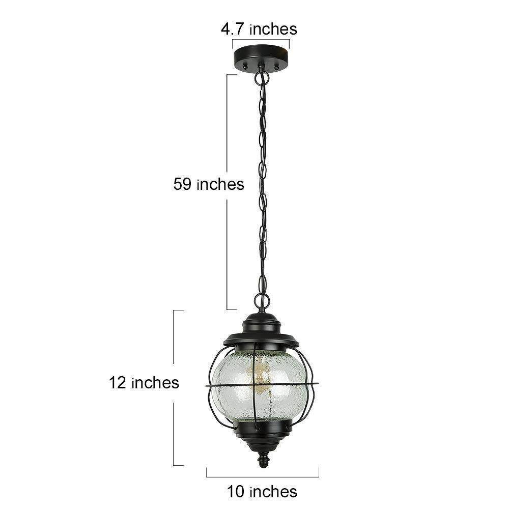 Edith 1-Light Mini Black Outdoor Pendant Light