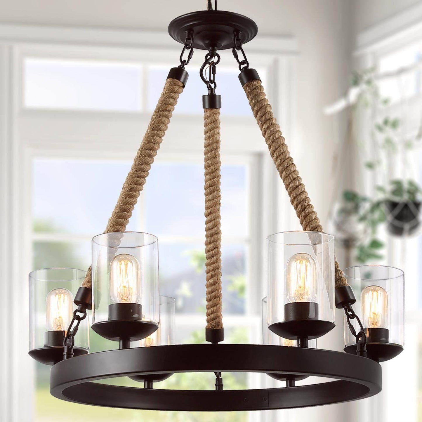 Stebrigic 6-Light Medium Brown Chandelier