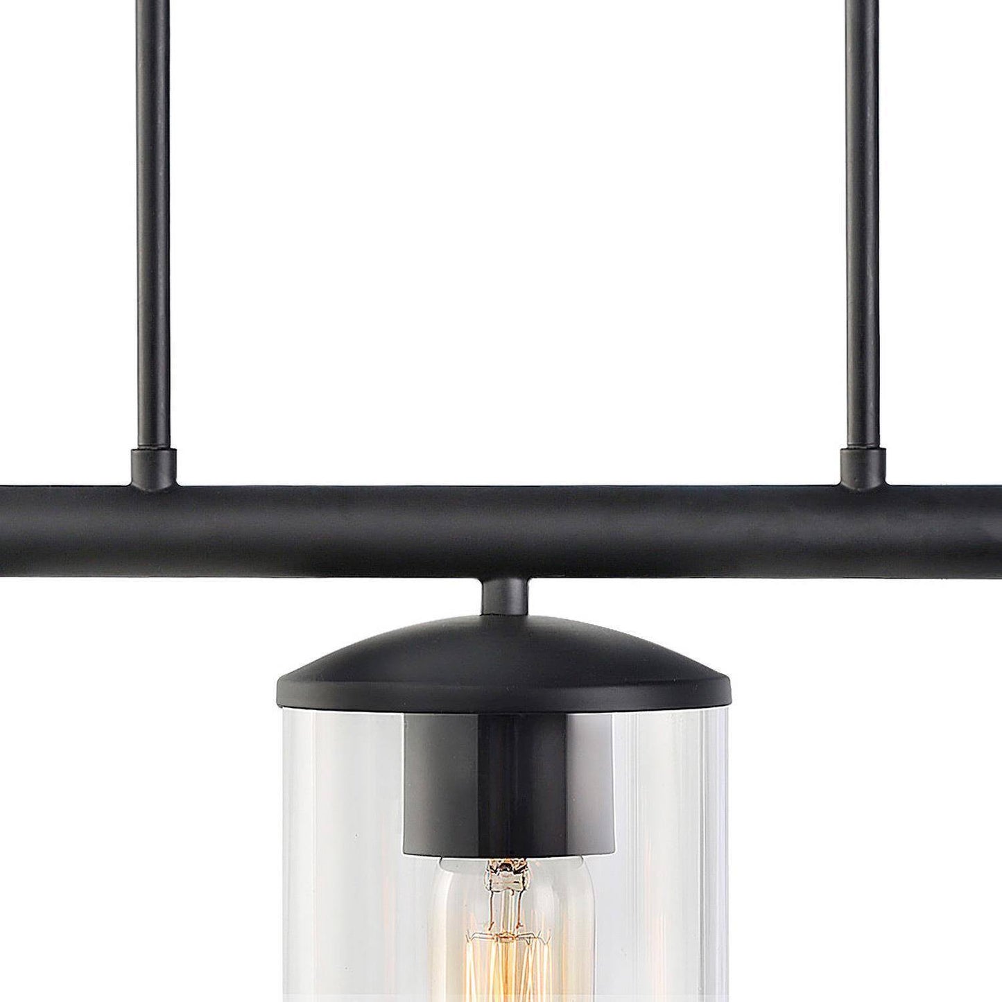 Delia 5-Light 37-in Black Modern Linear Kitchen Island Light