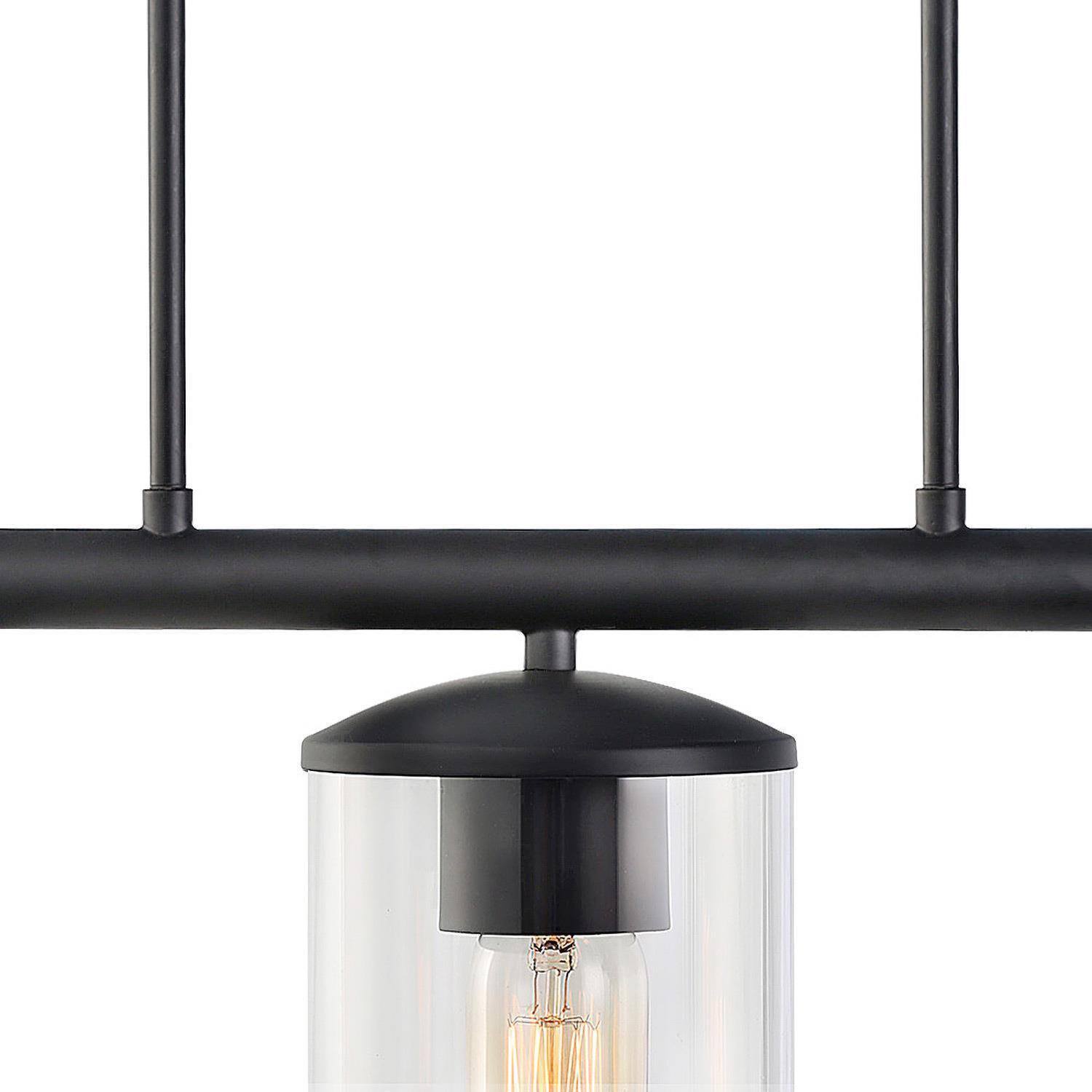 Delia 5-Light 37-in Black Modern Linear Kitchen Island Light