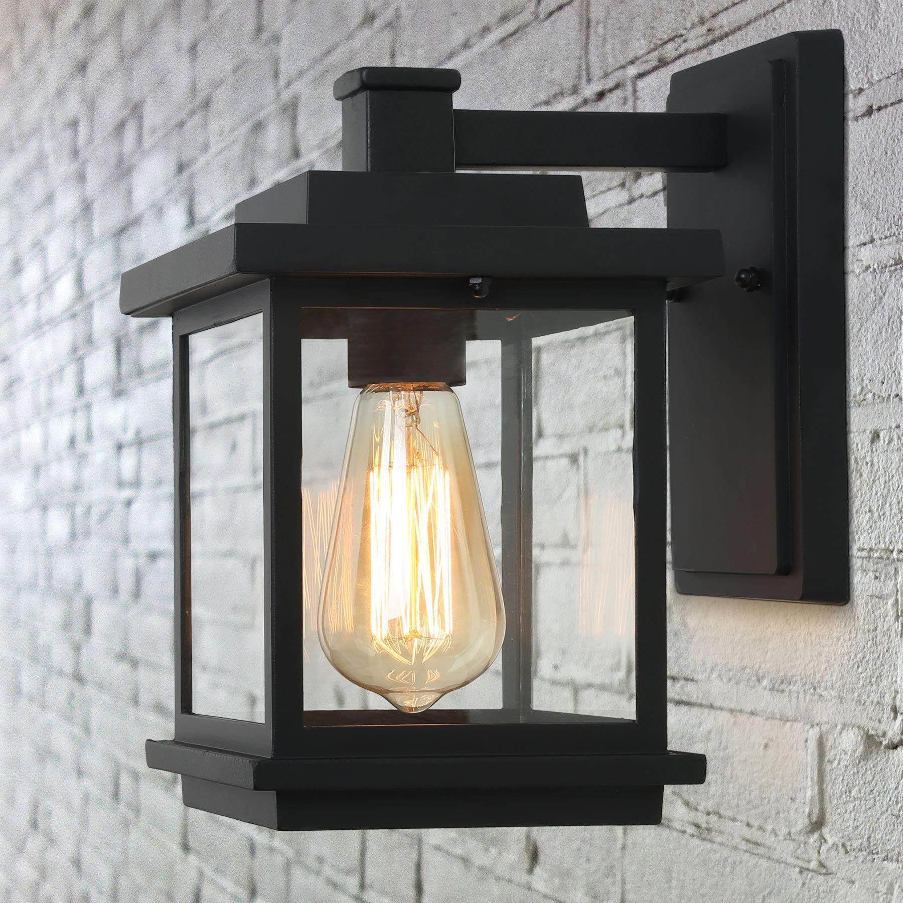 Melanthius 10.6"H 1-Light Black Outdoor Wall Light