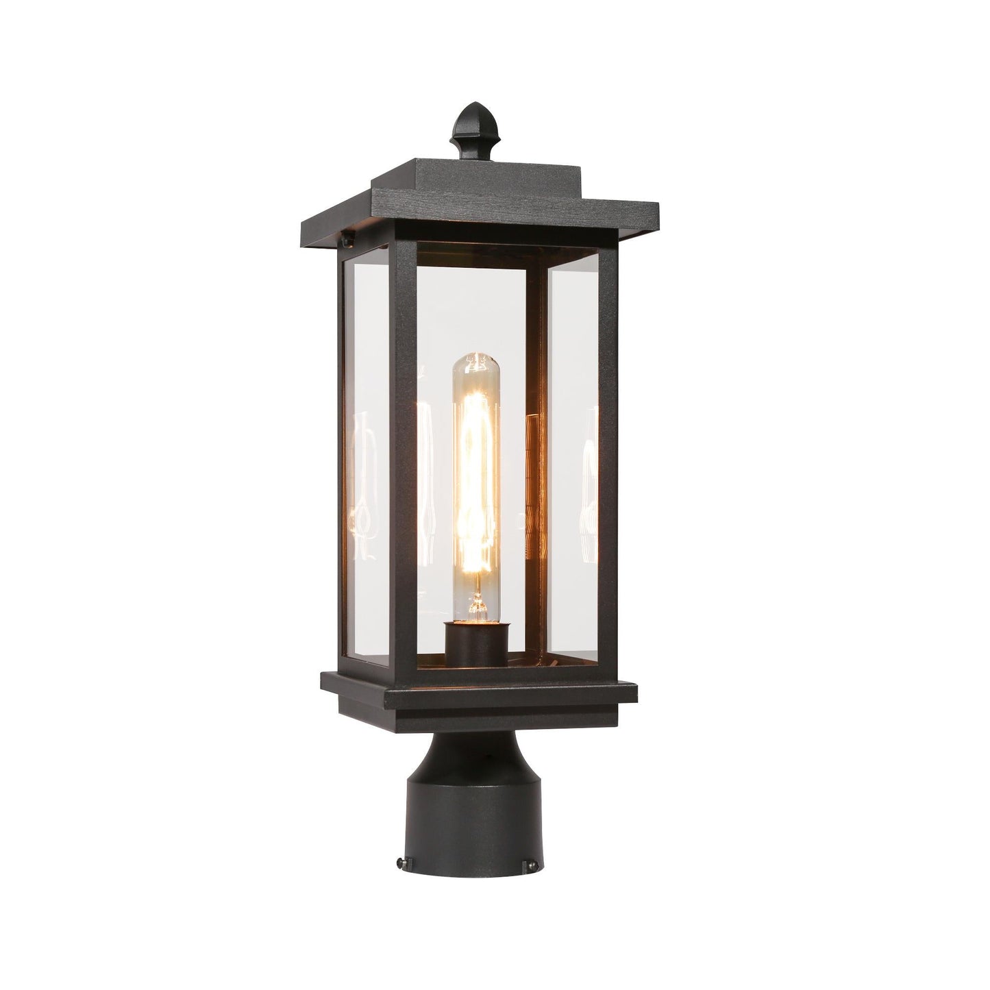 Melanthius 15.5"H 1-Light Black Outdoor Post Light