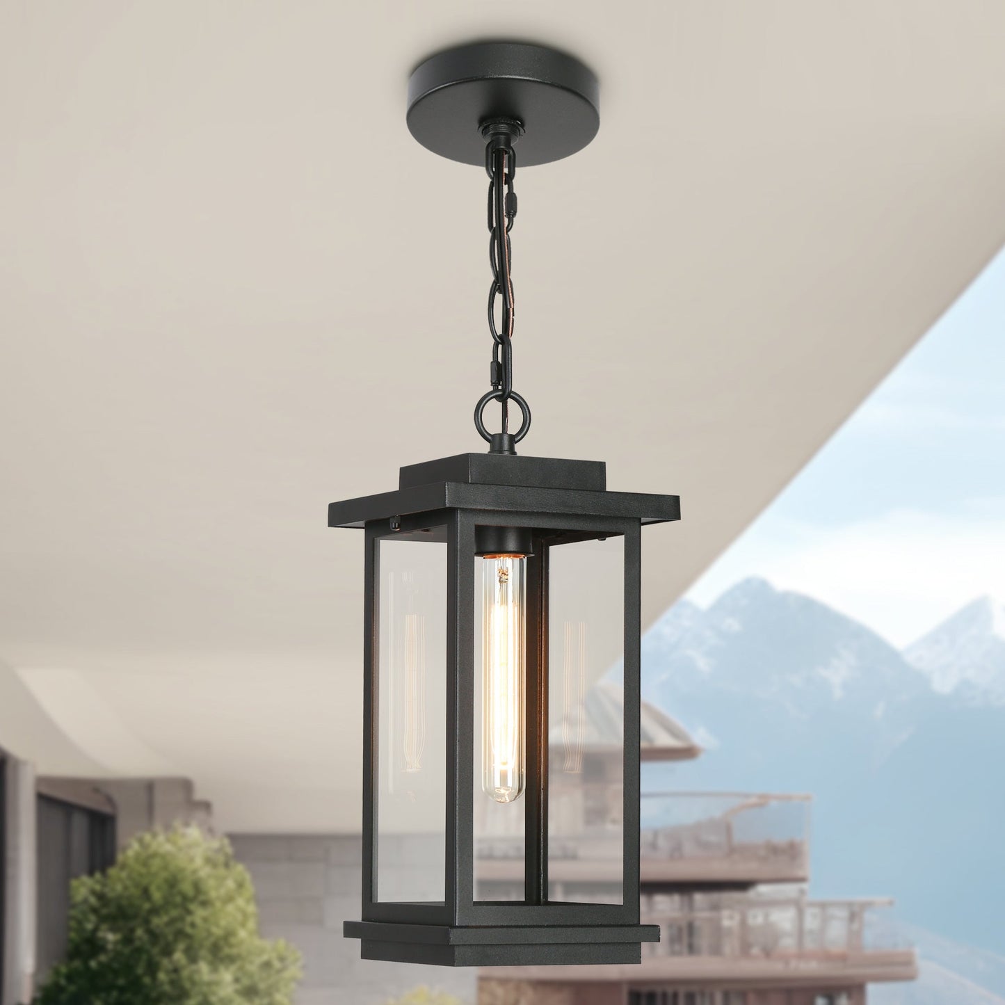 Melanthius 1-Light Mini Black Outdoor Pendant Light