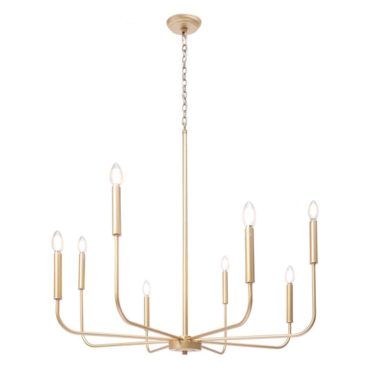 Askrlessi 8-Light Large Light-Gold Chandelier | LNC