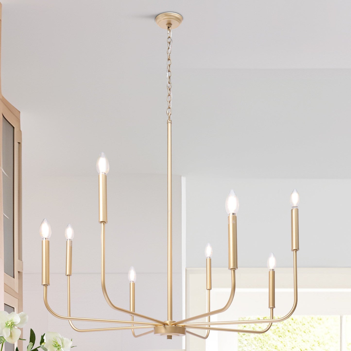 Askrlessi 8-Light Large Light-Gold Chandelier | LNC