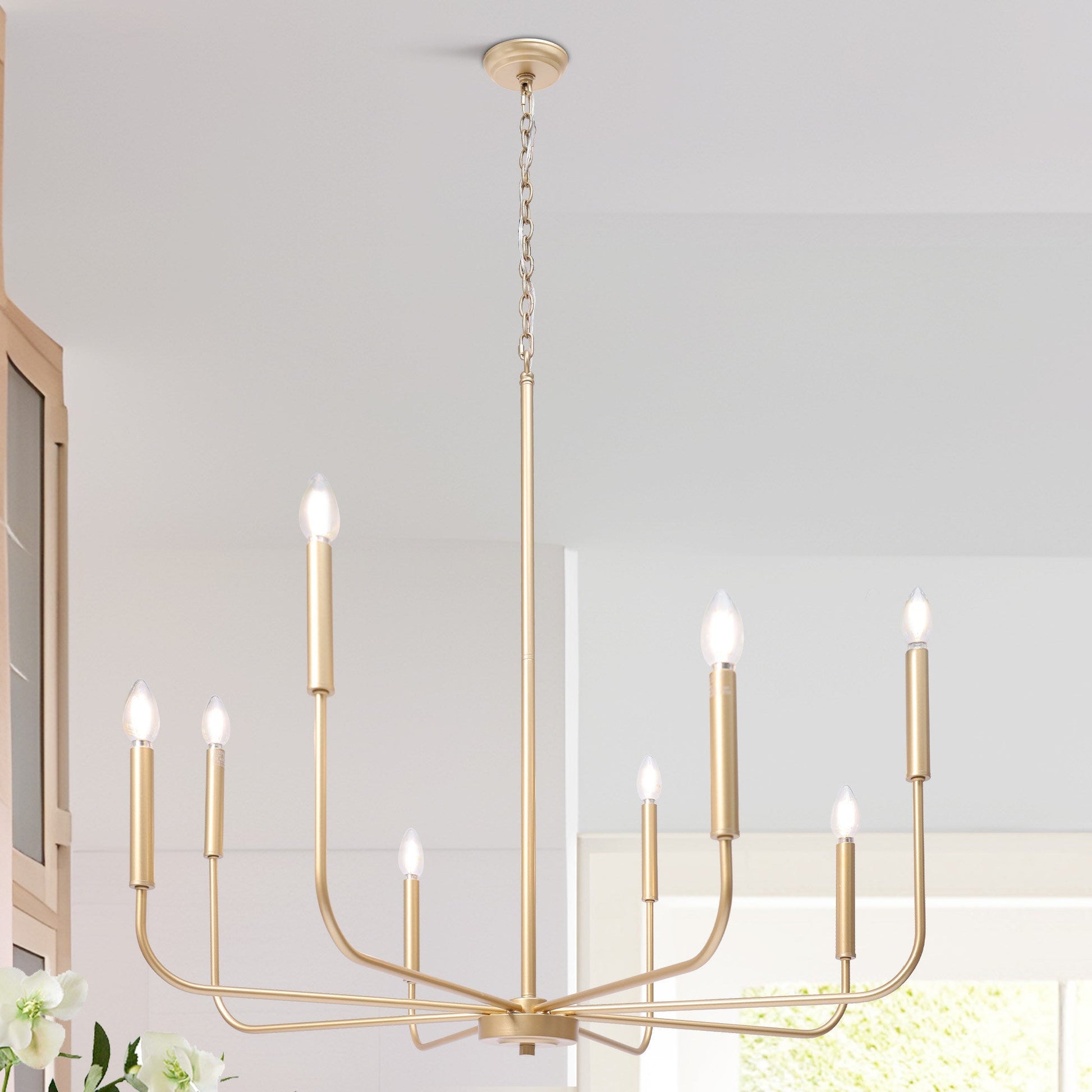 Askrlessi 8-Light Large Light-Gold Chandelier | LNC