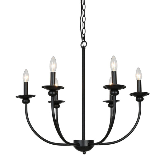 Dockpusarry 6-Light Large Black Chandelier