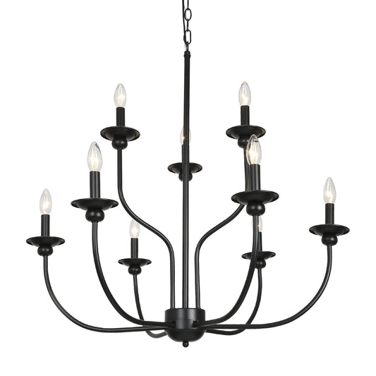 Dockpusarry 6-Light Large Black Chandelier