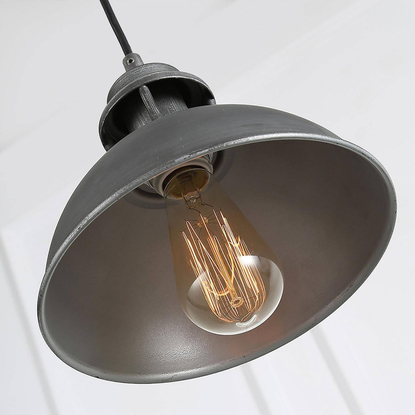 Abspinim 1-Light 9" Gray Industrial Dome Pendant Light Fixtures