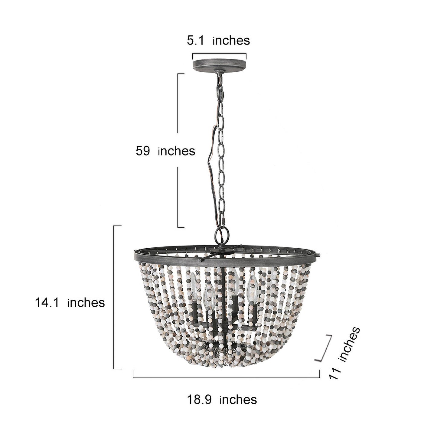 Lamtherm 4-Light Small Wood Chandelier