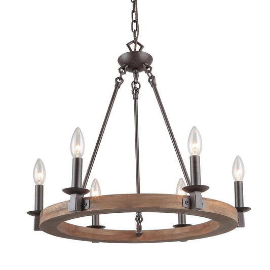 Nishiuqor 6-Light Medium Bronze Chandelier