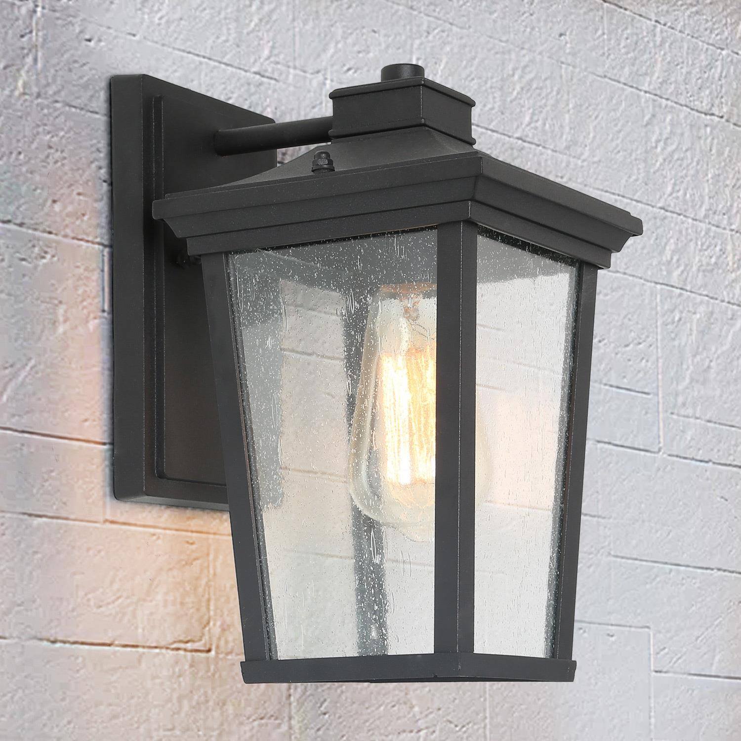 Muscipula 11"H 1-Light Black Outdoor Wall Light